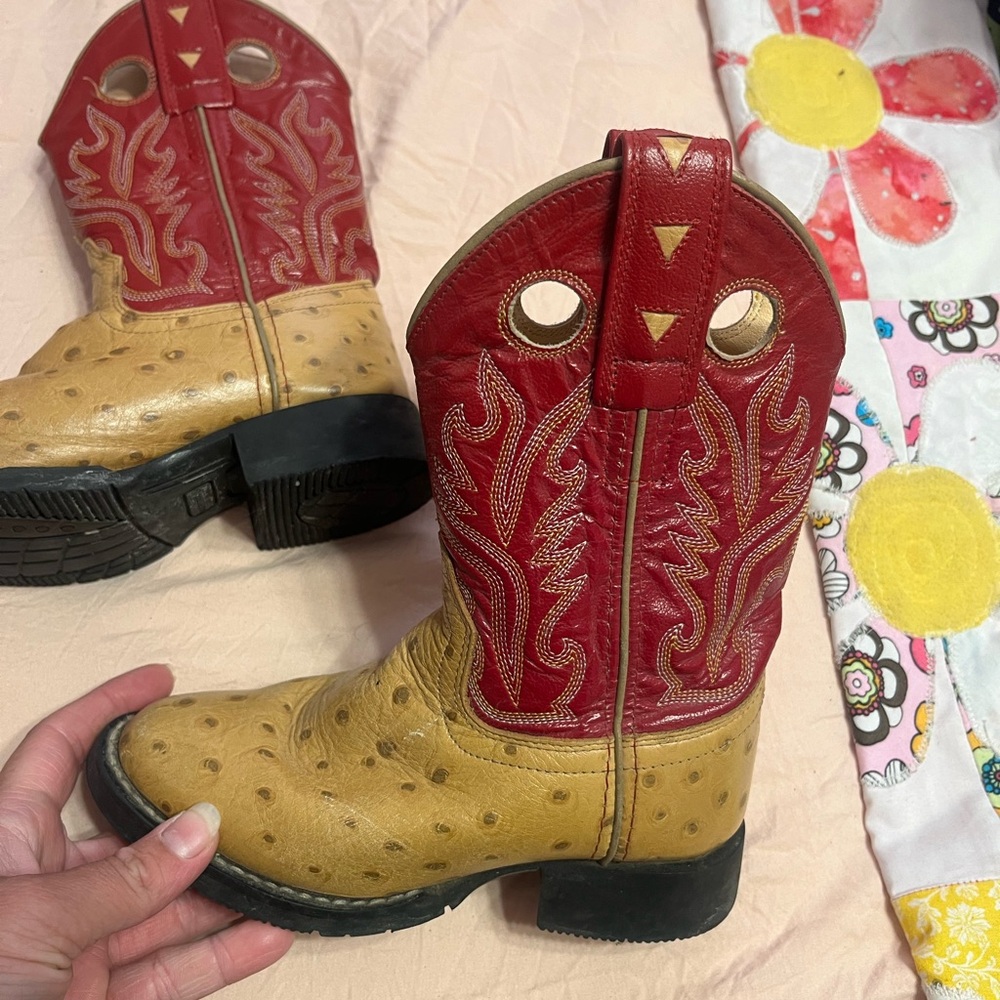 Old West Red and Cream Cowboy Boots